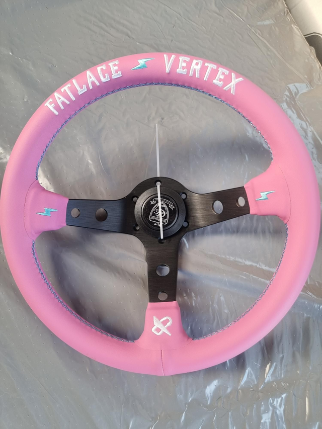 Deep dish vertex pink steering wheel with boss 