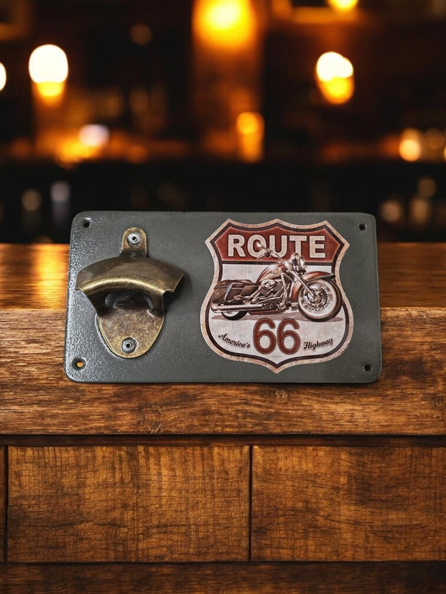 Décapsuleur mural route 66