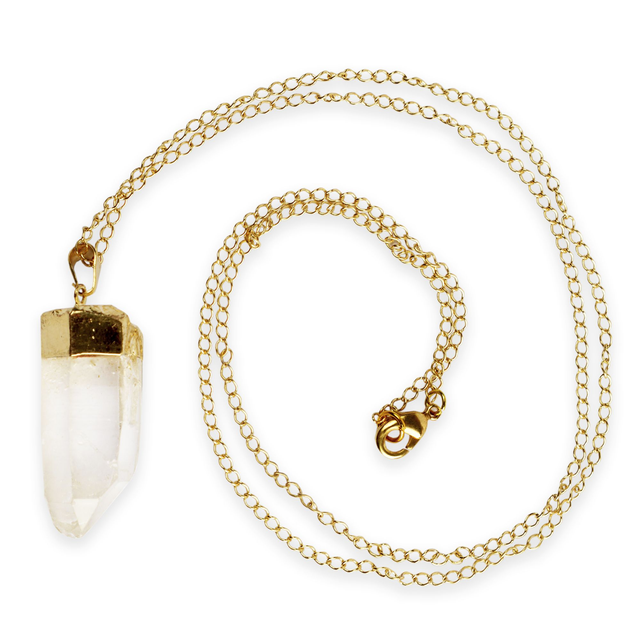Goddess Quartz gold pendant 