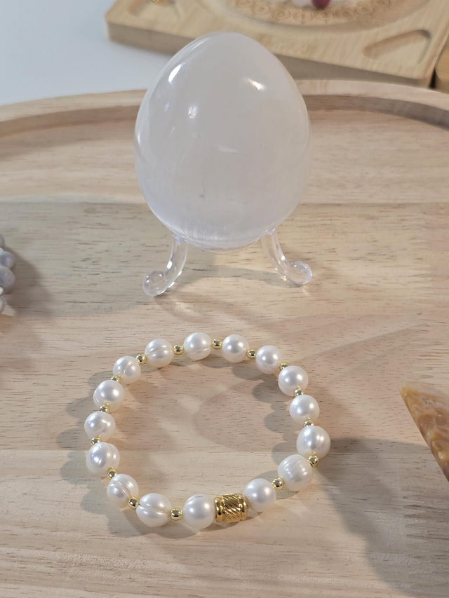 Bracelet Perle de culture d'eau douce 1 cm