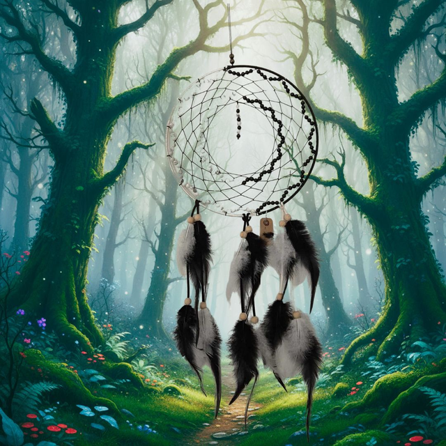 Attrape-Rêve en Obsidienne et Howlite