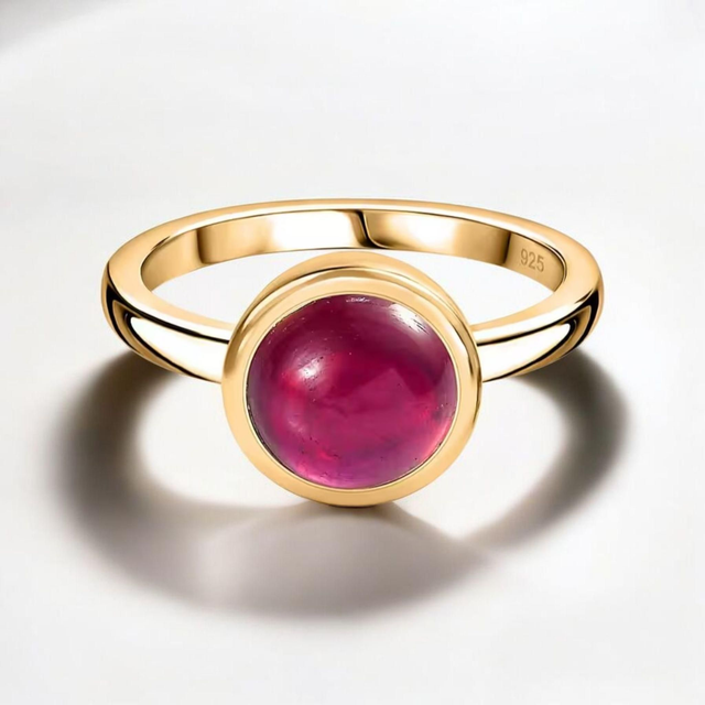 Beautiful Natural African Ruby Solitaire Ring.