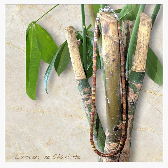 Collier "Jaspe mokaïte" heichi CH-1