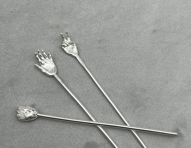 Rock, Paper, Scissors cocktail picks set