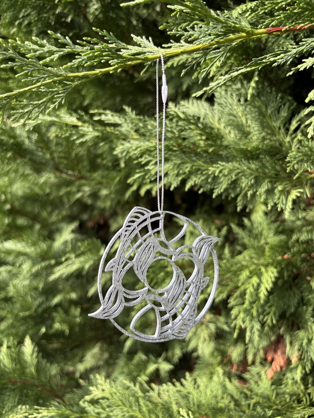 Boule de Noel Poissons Argent