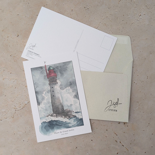 Carte postale - Bretagne - Tempête Au Grand Jardin