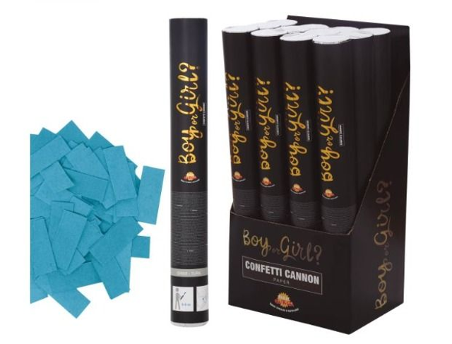 party, Cannone coriandoli it's a boy or a girl, 40 cm AZZURRO