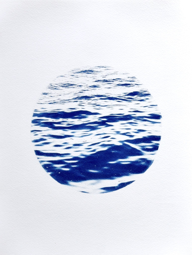 Affiche cyanotype photo de la mer - Volupté, Saint-Malo