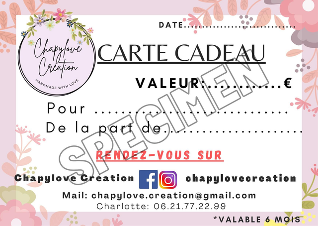 Carte Cadeau Chapylove
