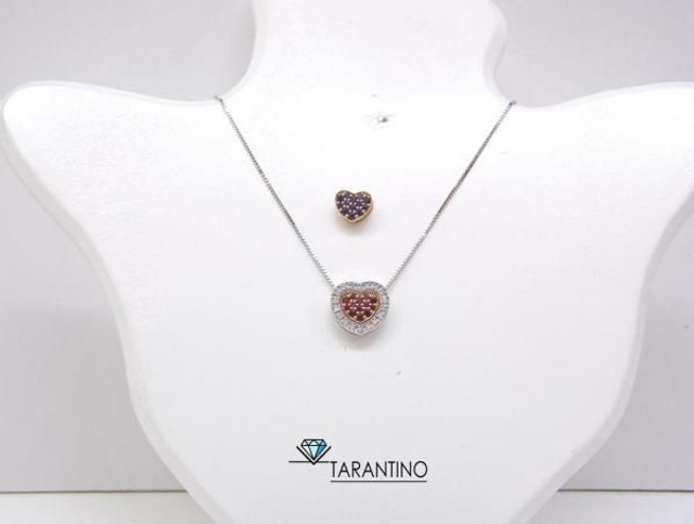 GADV collier cuore zaffiri o rubni