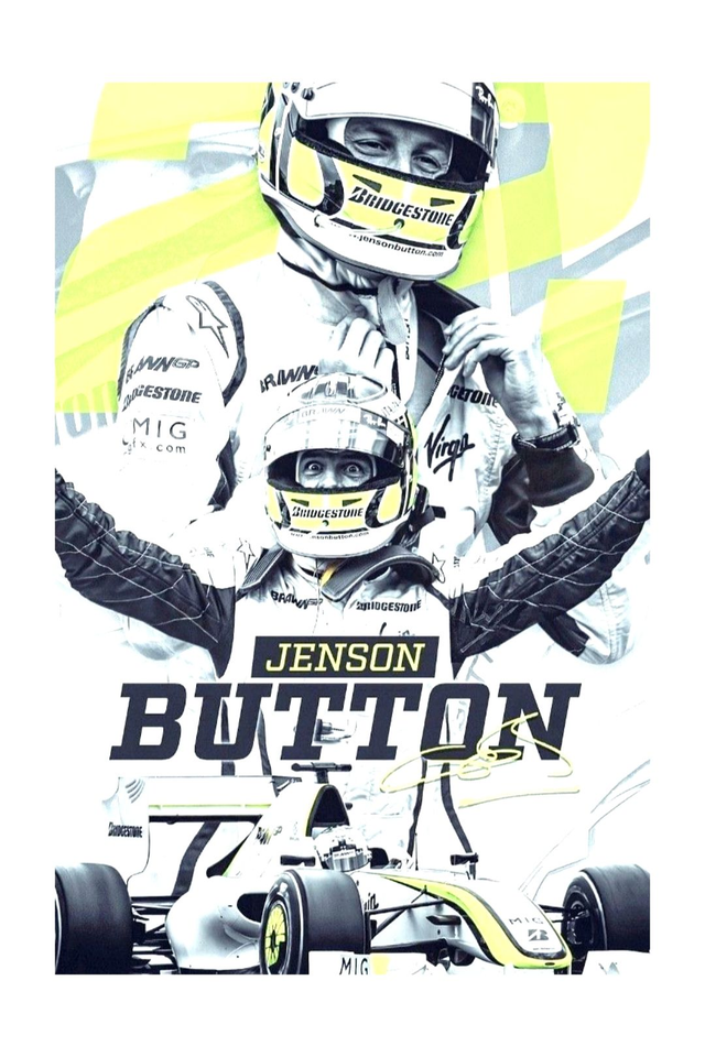 Jenson Button F1 Brawn Sports Art Print