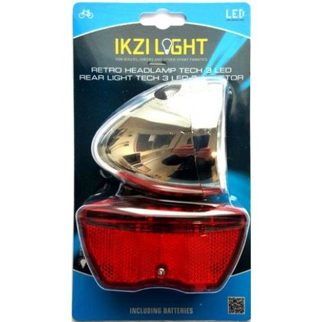 IKZI Light Verlichting set Retro batterij chroom of zwart
