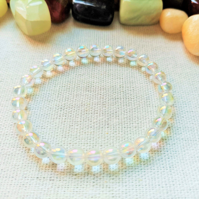 Cristal de Roche / Bracelet Boules de 6 mm / Rondes et Polies en Pierres Naturelles