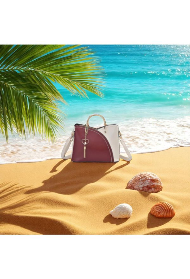 Handmade Tasche "Wave" rot-weiss