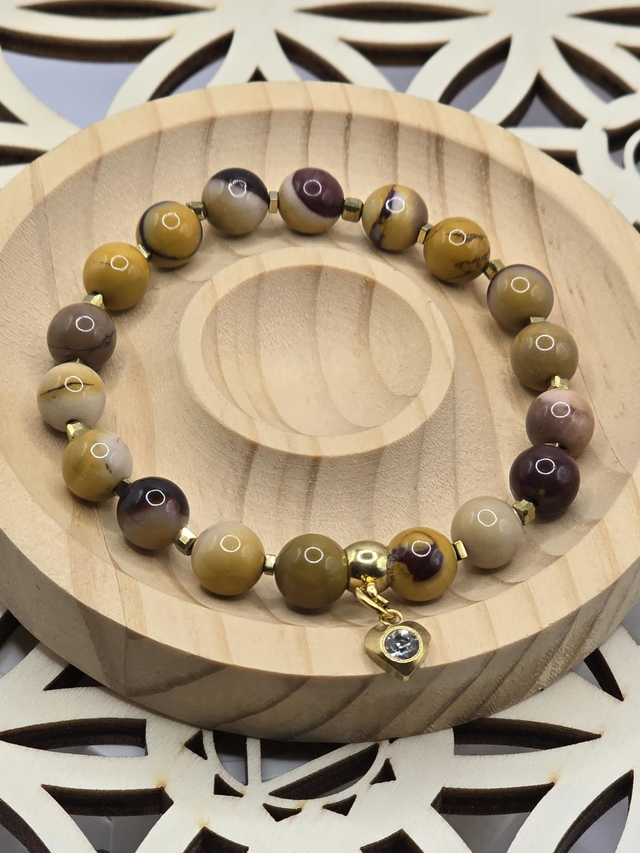 Bracelet Jaspe Mokaïte 0,8 cm