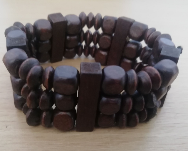 Bracelets - wide brown wooden
