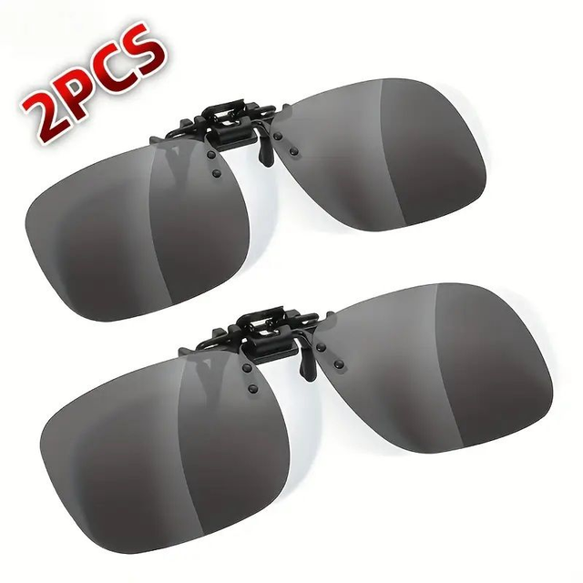 Lunettes de soleil unisexes à clipser avec verres rabattables 2 PC