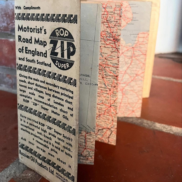 R.O.P ZIP (Russian Oil Products) Advertising map of England &amp; South Scotland  