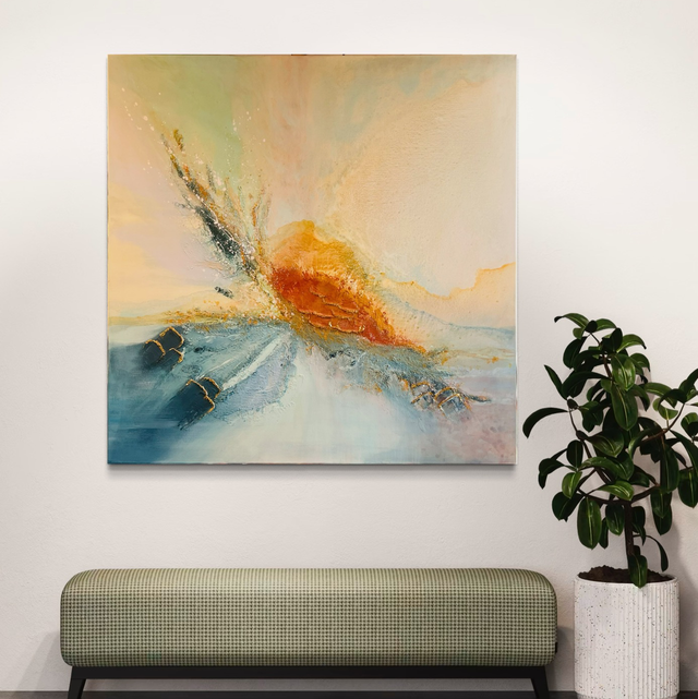 Vendue ✋🛑Éphémère - art abstrait contemporain - feuille d'or