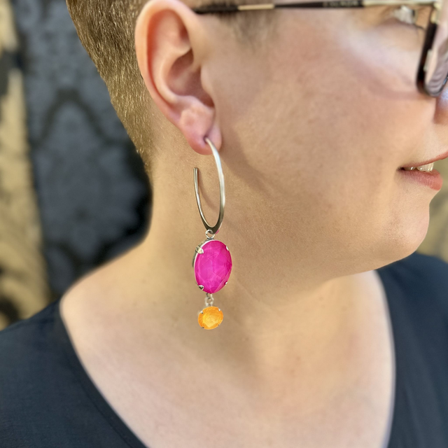 Creole BIG Electric Pink Orange
