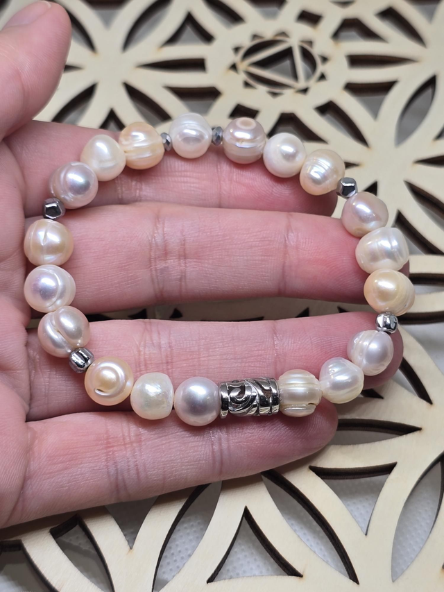 Bracelet Perle de culture d'eau douce multicolore 1 cm