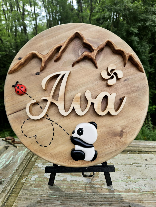 Tableau prénom fond rond => SUR COMMANDE