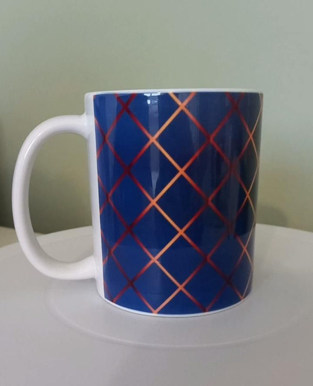11oz Sublimated Blue Geometric Theme Mug 