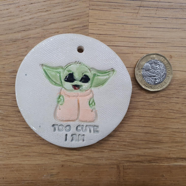 Grogu (Baby Yoda) white decoration