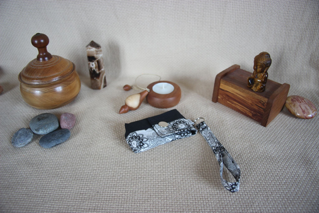 Pochette pour pendule talisman cristaux