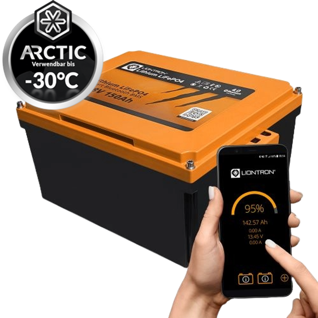 LIONTRON LiFePO4 12,8V 150Ah Arctic Wohnmobil-Untersitz-Batterie LX Smart BMS mit Bluetooth