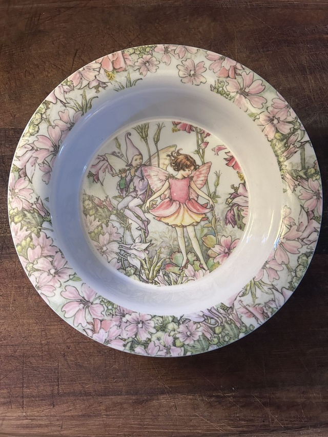 Flower Fairies Illustrated Melamine Cereal Bowl - The Mallow Fairy by Cicely Mary Barker