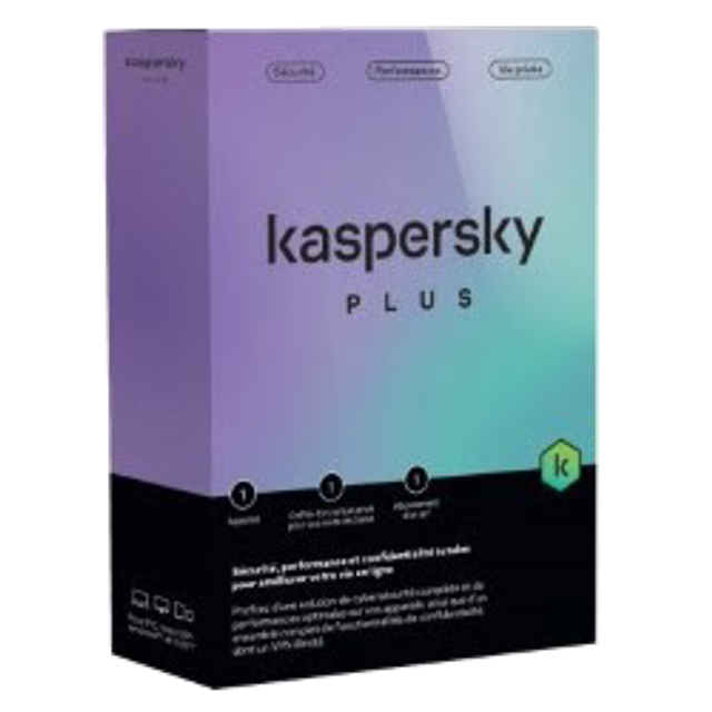 Logiciel sécurité Kaspersky - Antivirus Plus Boîte - 1 An / 3 PC