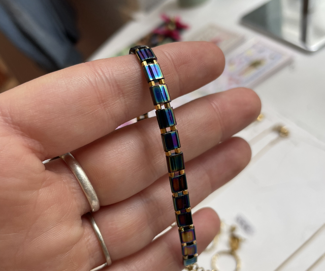 Bracelet Tan Tao iridescent bleu violet 