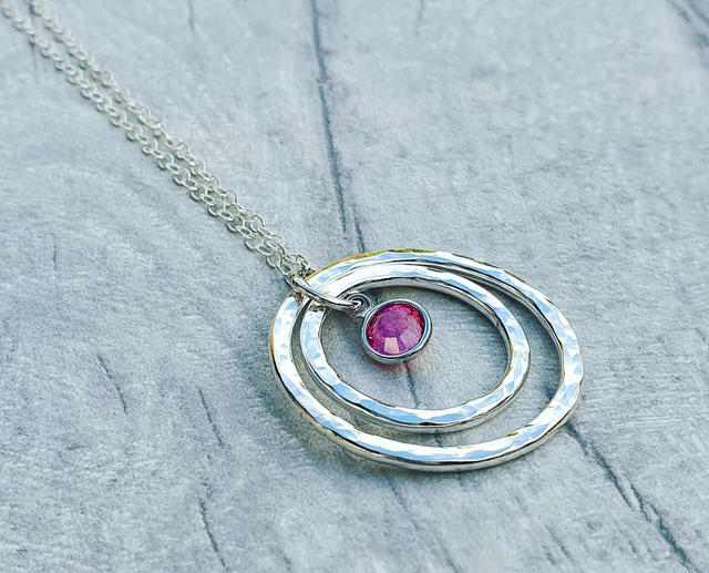 Infinity double hoop necklace