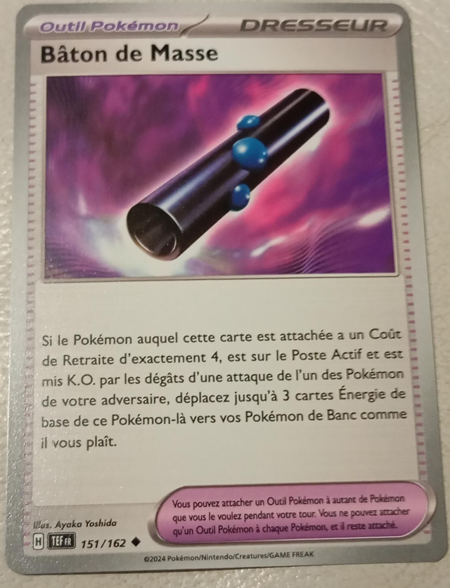 Carte pokémon bâton de masse 