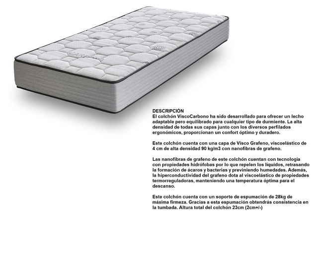 COLCHON VISCOCARBONO 22/24 (pvp con porte incluido península)