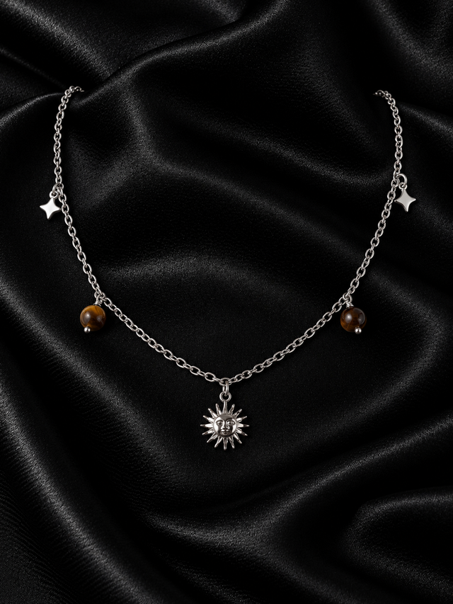Collier Soleil de Tigre Argenté
