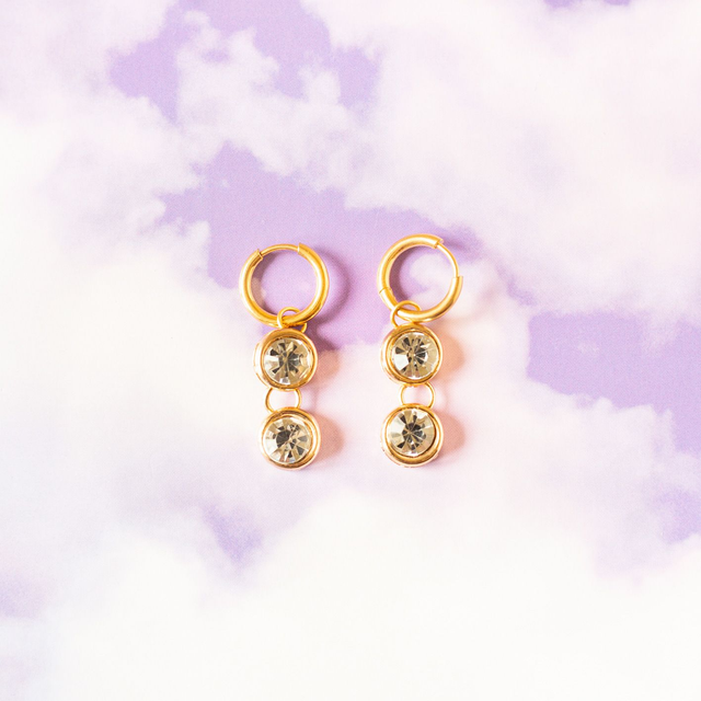 Boucles d&#039;oreilles avec éléments de chaîne recyclée