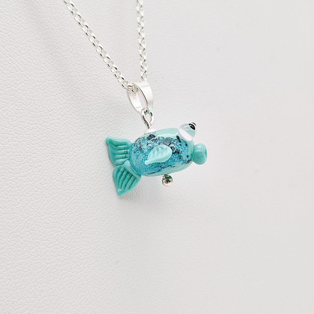 Pendentif Poisson bleu (2)