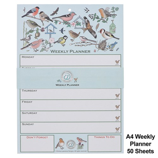 Stationery Weekly Planner Garden Birds