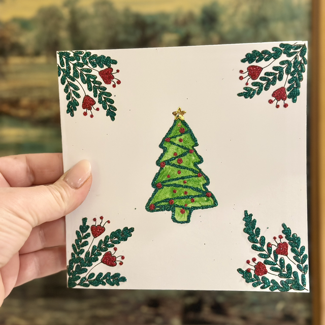 HANDMADE CHRISTMAS TREE CARD 