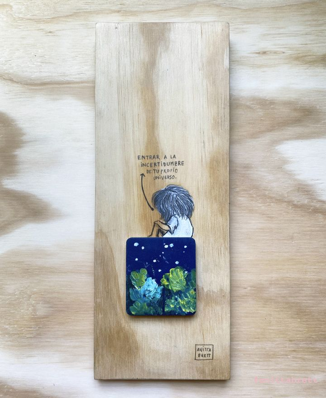 Universo propio, óleo azul. 