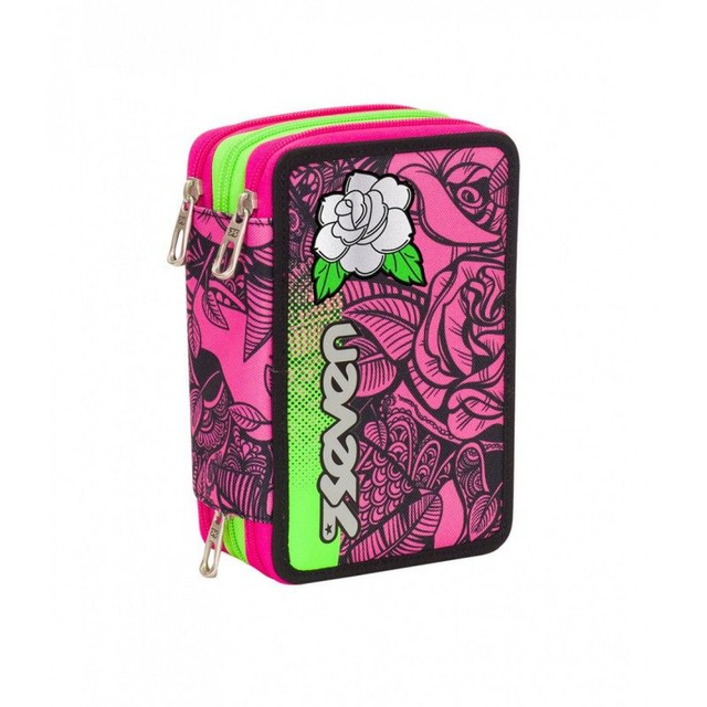 Astuccio Seven, Roses girl, 3 zip