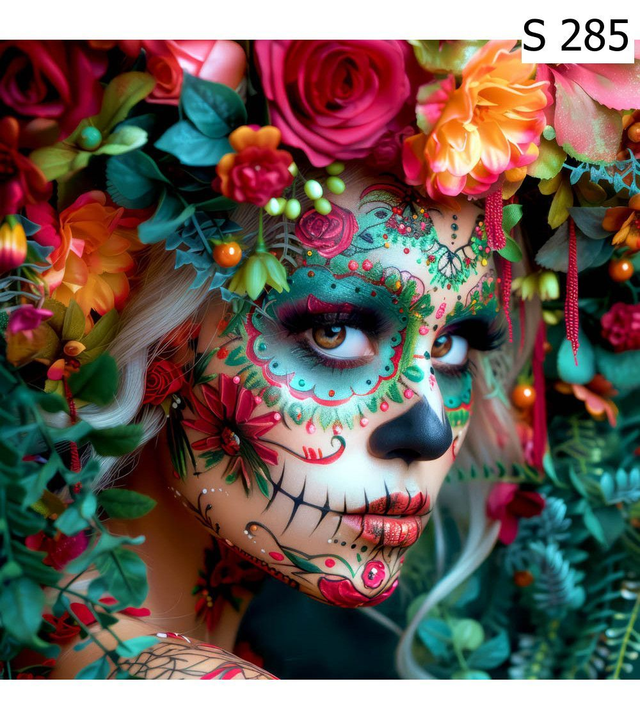 Panneau Sugar skull girl en simili  