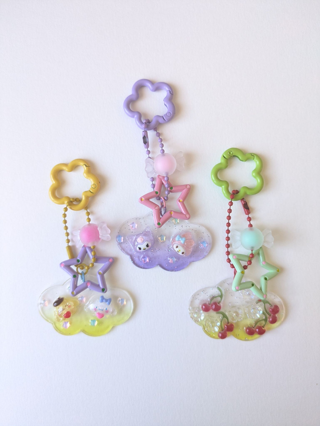 Porte-clé plaque kawaii nuage