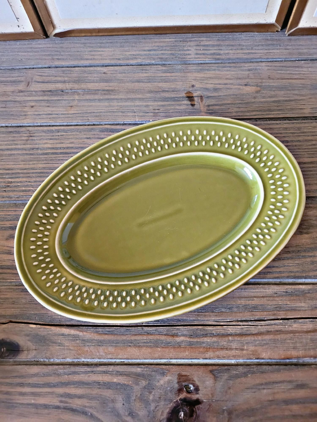 X Coupelles / bols (x2) Geneviève Lethu + ravier, Grain de Riz vert