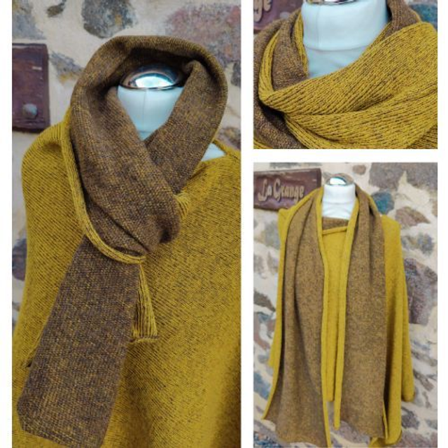 Couleurs, lambswool two colour scarf