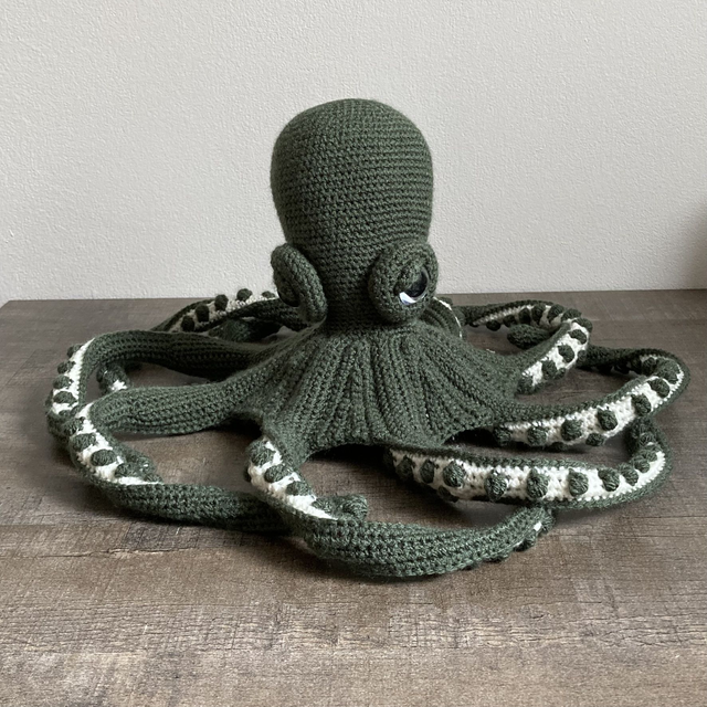 Peluche Paul le poulpe vert au crohet