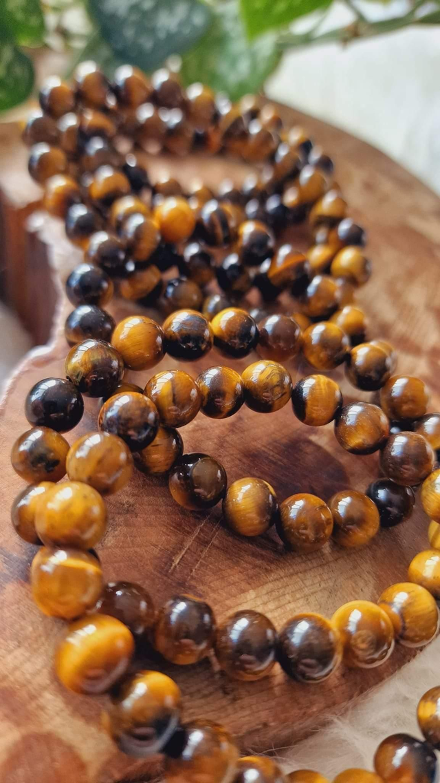 Tigers Eye 8mm Beaded Bracelet 