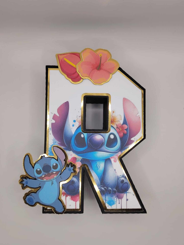 Lettre initiale 3D thème "Stitch" (Stitch)